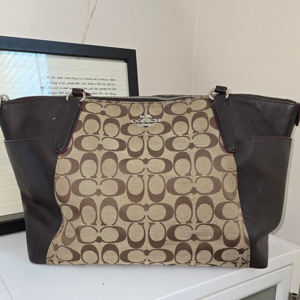 Coach ava signature tote inside